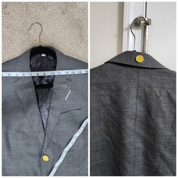 Authentic New BURBERRY Men's Gray TB Metal RUNWAY Slim Wool Blazer Jacket - Picture 8 of 13